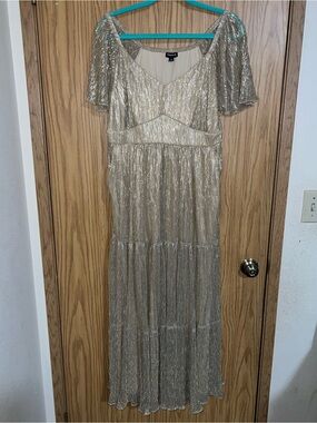 torrid Shimmery Gold Tiered Maxi Dress
